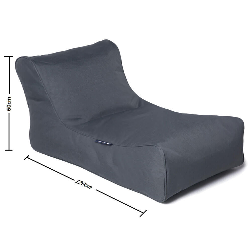 dark grey waterproof single seater bean bag chair for events indoor or outdoor