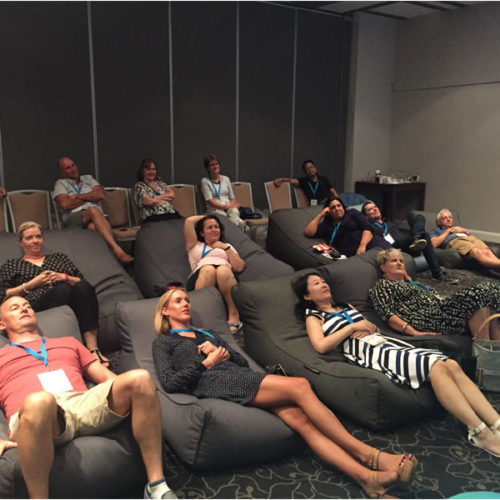 employees of Bayer Australia enjoyed their fun event as they hired bean bags for a new app launch