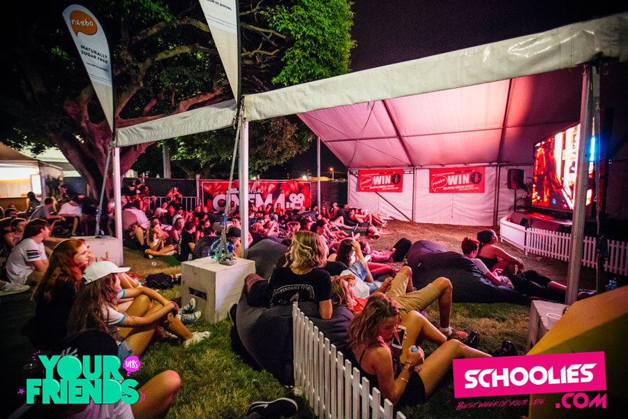 Good Life Music Festival in Brisbane, with cinema and bean bags